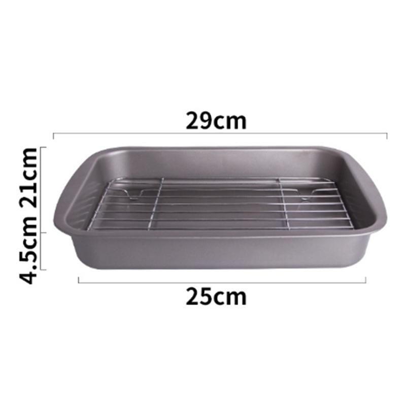 Baking Tray with Removable Cooling Rack Set Baking Pan Sheet Used for Oven Non Sticky Baking Tray Bread Barbecue Mesh Rack Oil Filter Rack S