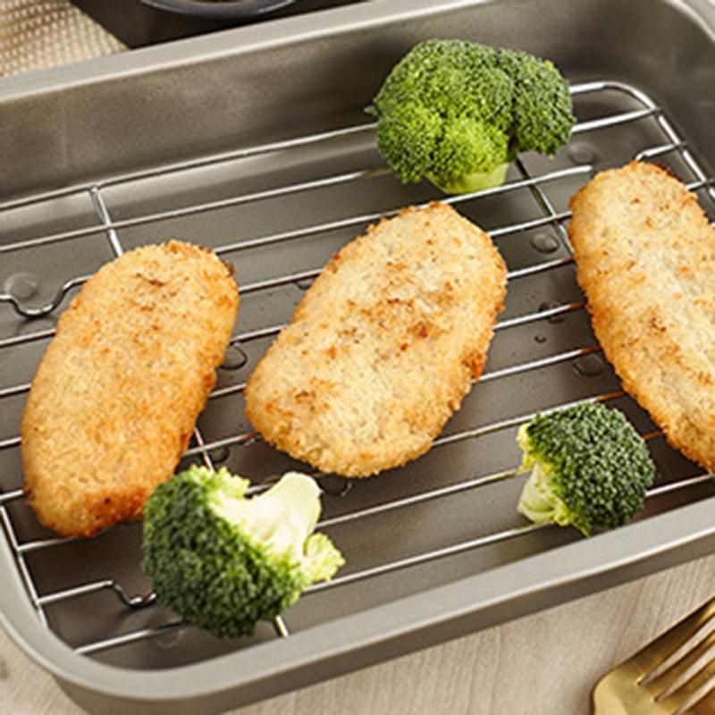 Baking Tray with Removable Cooling Rack Set Baking Pan Sheet Used for Oven Non Sticky Baking Tray Bread Barbecue Mesh Rack Oil Filter Rack S