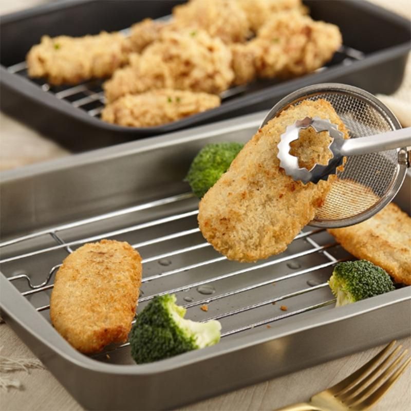 Baking Tray with Removable Cooling Rack Set Baking Pan Sheet Used for Oven Non Sticky Baking Tray Bread Barbecue Mesh Rack Oil Filter Rack S