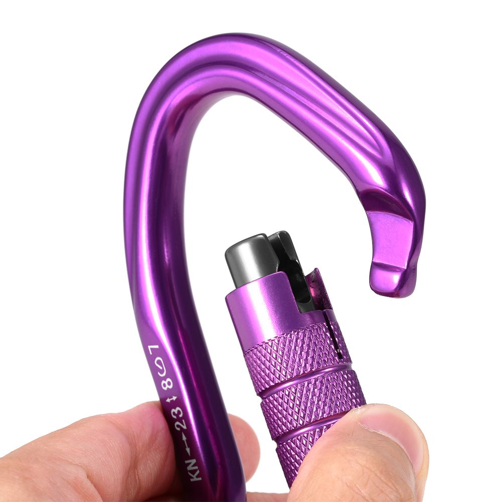 23KN Auto Locking Gate Carabiner Heavy Duty D Shape Buckle