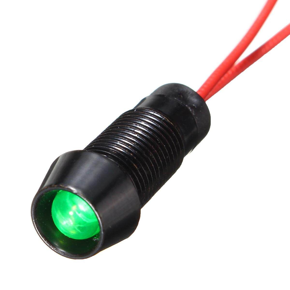 LED DASH PANEL WARNING LIGHT INDICATOR 12v 8mm LAMP BLUE GREEN RED AMBER Green Green