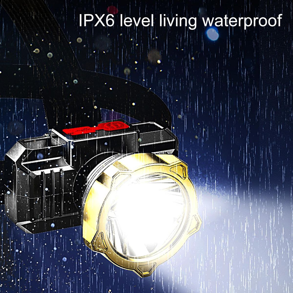 Night Fishing Headlight High Lumens LED Head Light Black Golden