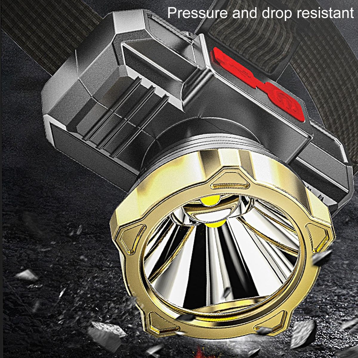 Night Fishing Headlight High Lumens LED Head Light Black Golden