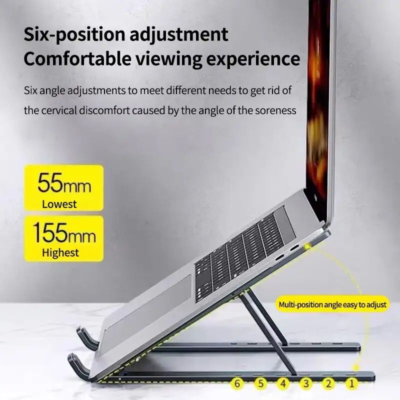 High Strength ABS Foldable Laptop Stand Ergonomics Adjustable Notebook / Tablet Holder