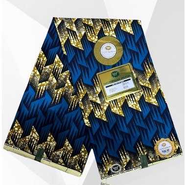 Non-bleeding Blue And Brown Coloured Ankara -  6yards