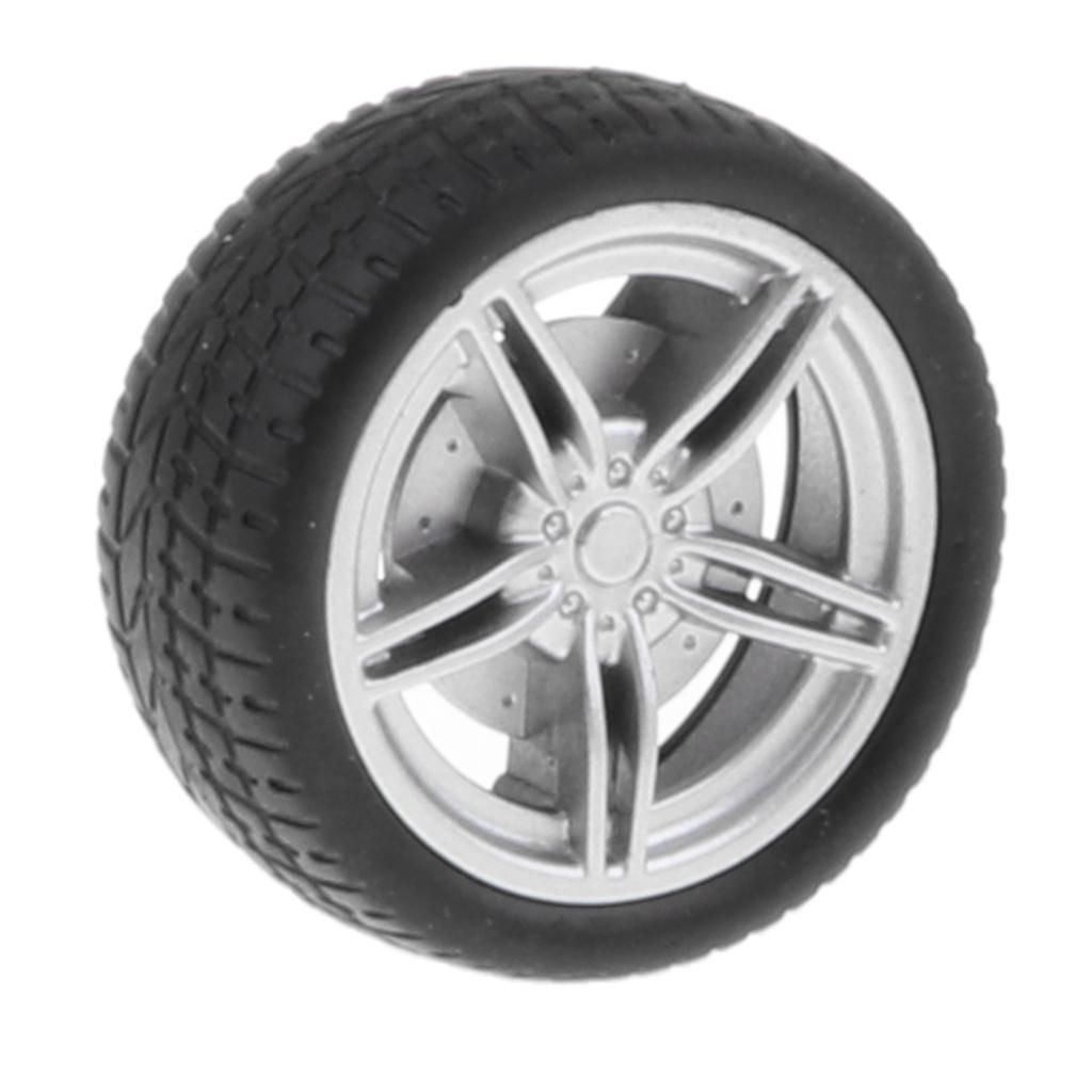4 Pieces 5-Spoke Wheel Rims Rubber Tyres For RC  Car DIY Replacement