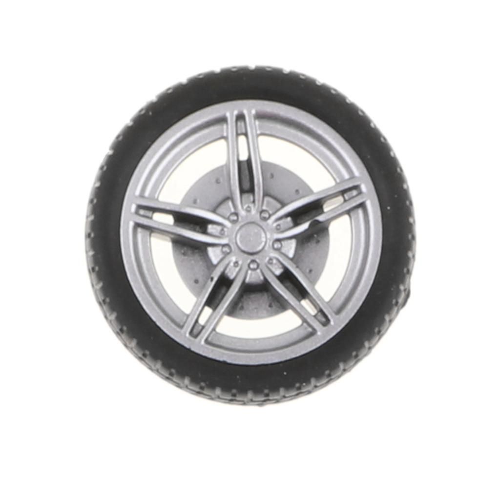 4 Pieces 5-Spoke Wheel Rims Rubber Tyres For RC  Car DIY Replacement