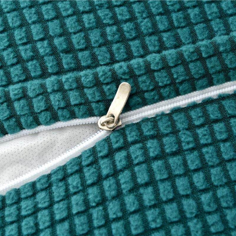 Winter Thicken Spandex Polar Fleece Super Elastic Stretch Sofa Cover Slipcover Couch Living Room 1/2/3/4 Seater Pillow Case Solid Bluestone 1x Pillowcase