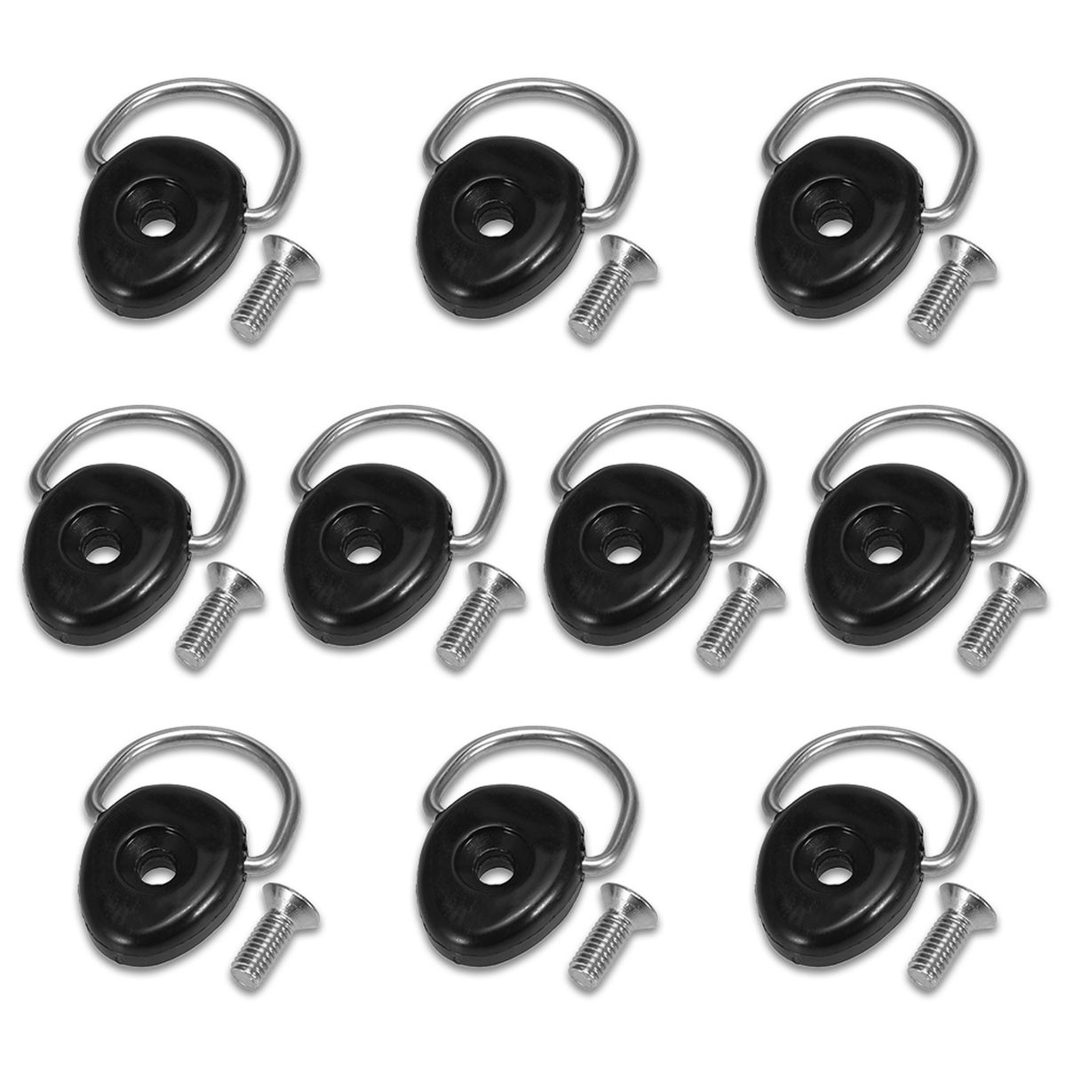 10pcs Kayak Oval D Rings With Screw Kit Deck Loop Mounting