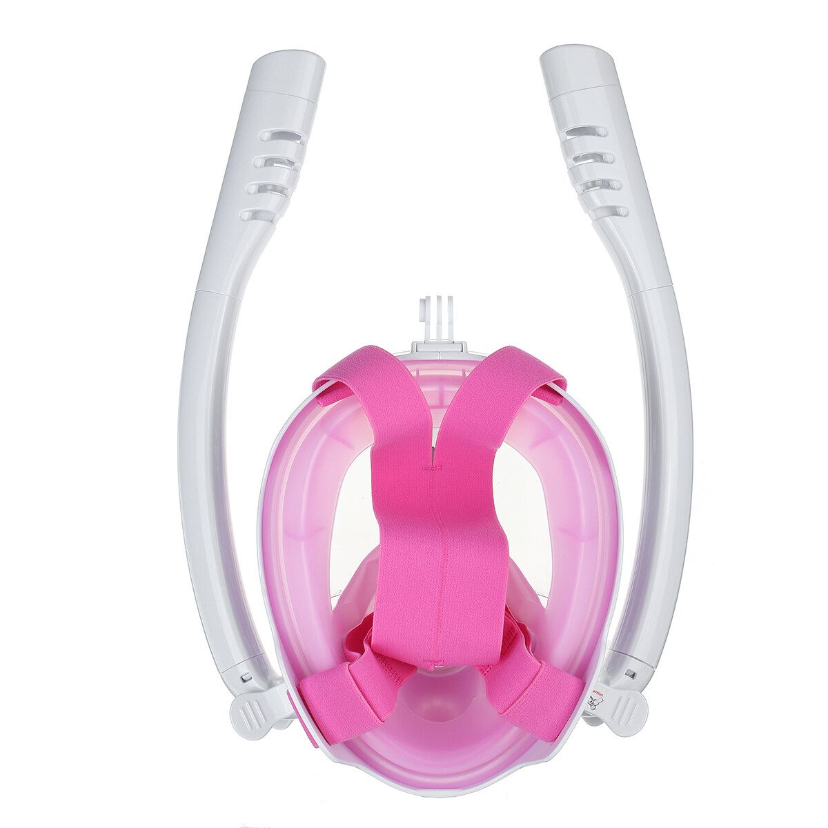 180° TWO Intake Tubes Silicone Diving Mirror Anti Fog Detachable Dry Snorkeling Full Face Set Scuba Diving Underwater Wide View Snorkel Swimming [XS/S/M/L/XL] For Adult Youth Child Pink L XL For Adult
