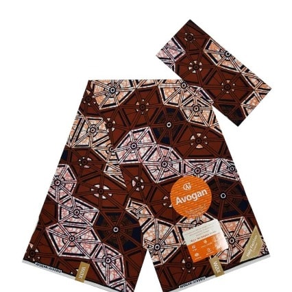 Avogan Ankara With Brown Colour - 6yards