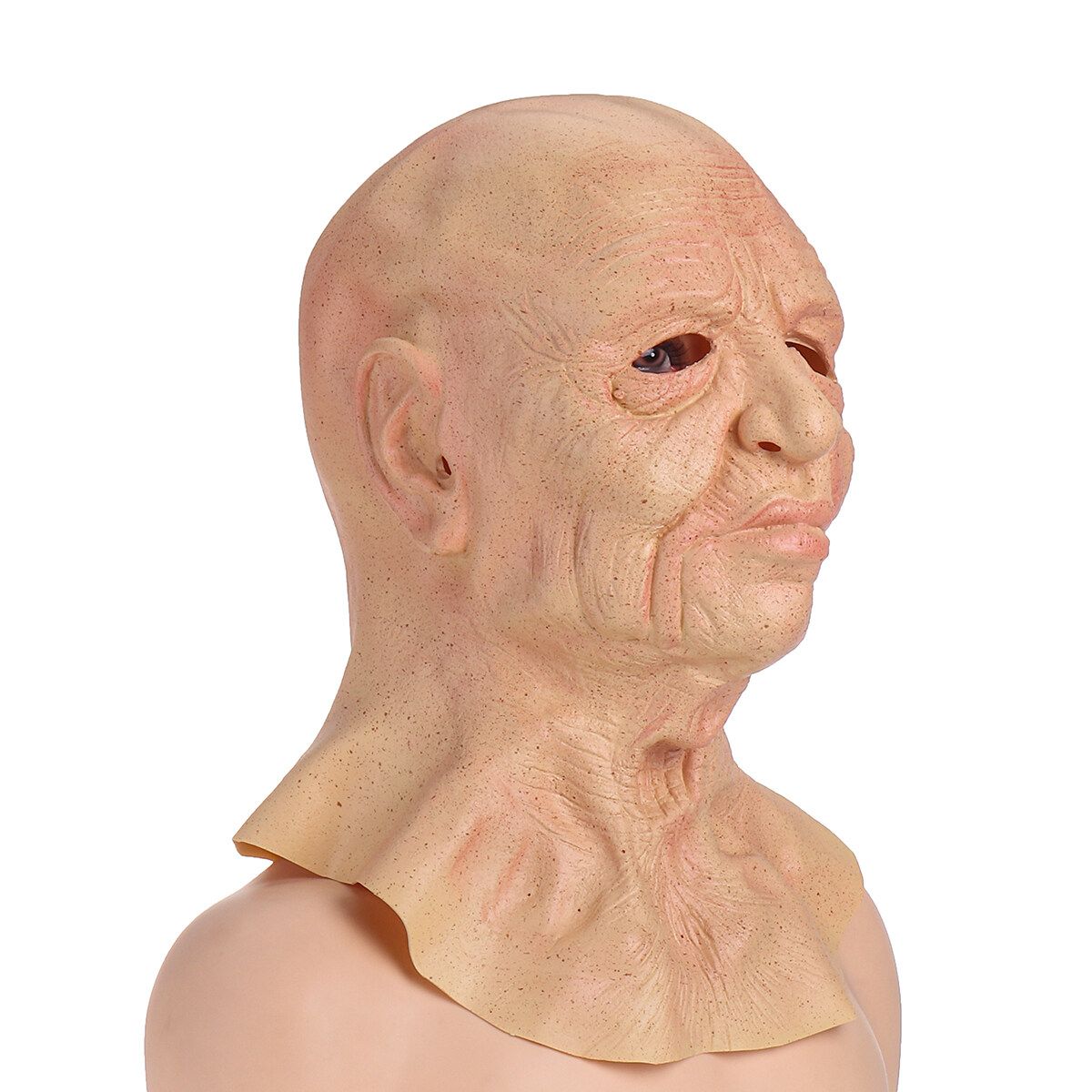 Halloween Old Woman Face Cover Latex Party Cosplay Costume Props Masquerade Without Hair