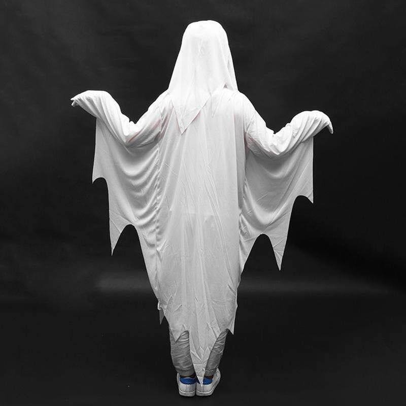 Adult Chirlden White Goule Costume Hoodd Robe Halloween Fancy Family Dress Adult