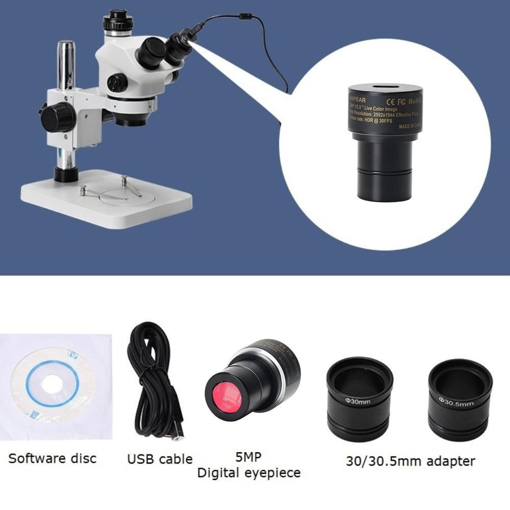 5MP CMOS USB2.0 Microscope Camera Digital Electronic Eyepiece Free Driver Microscope High Speed Industrial Camera Compatible with Wins 2000 XP WIN7