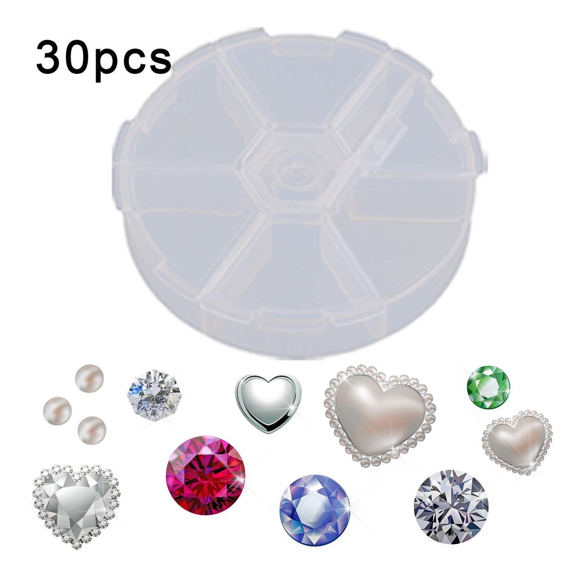30 Pieces High Quality Jewellery Cases With Lid Round  Organizer
