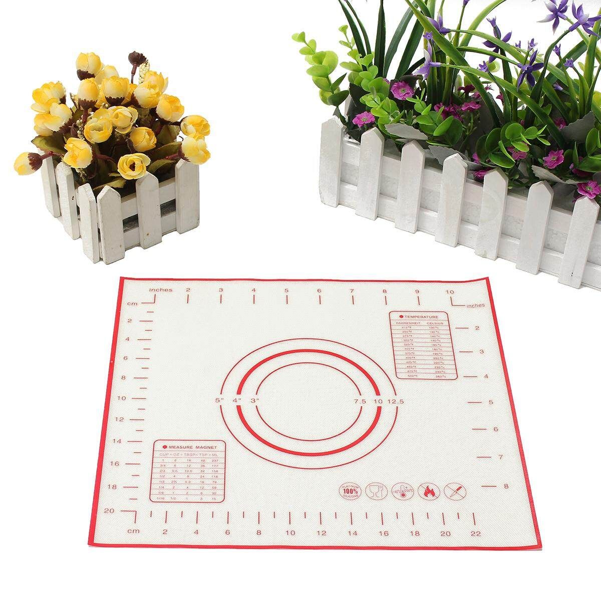 Silicone Cake Dough Pastry Fondant Rolling Mat Baking Pad Baker Tool UR 260 * 290mm Red