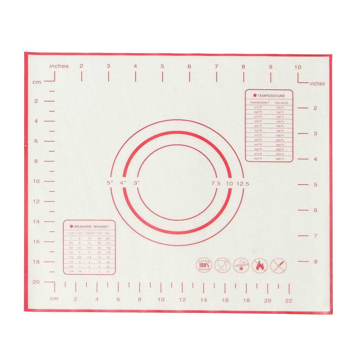 Silicone Cake Dough Pastry Fondant Rolling Mat Baking Pad Baker Tool UR 260 * 290mm Red