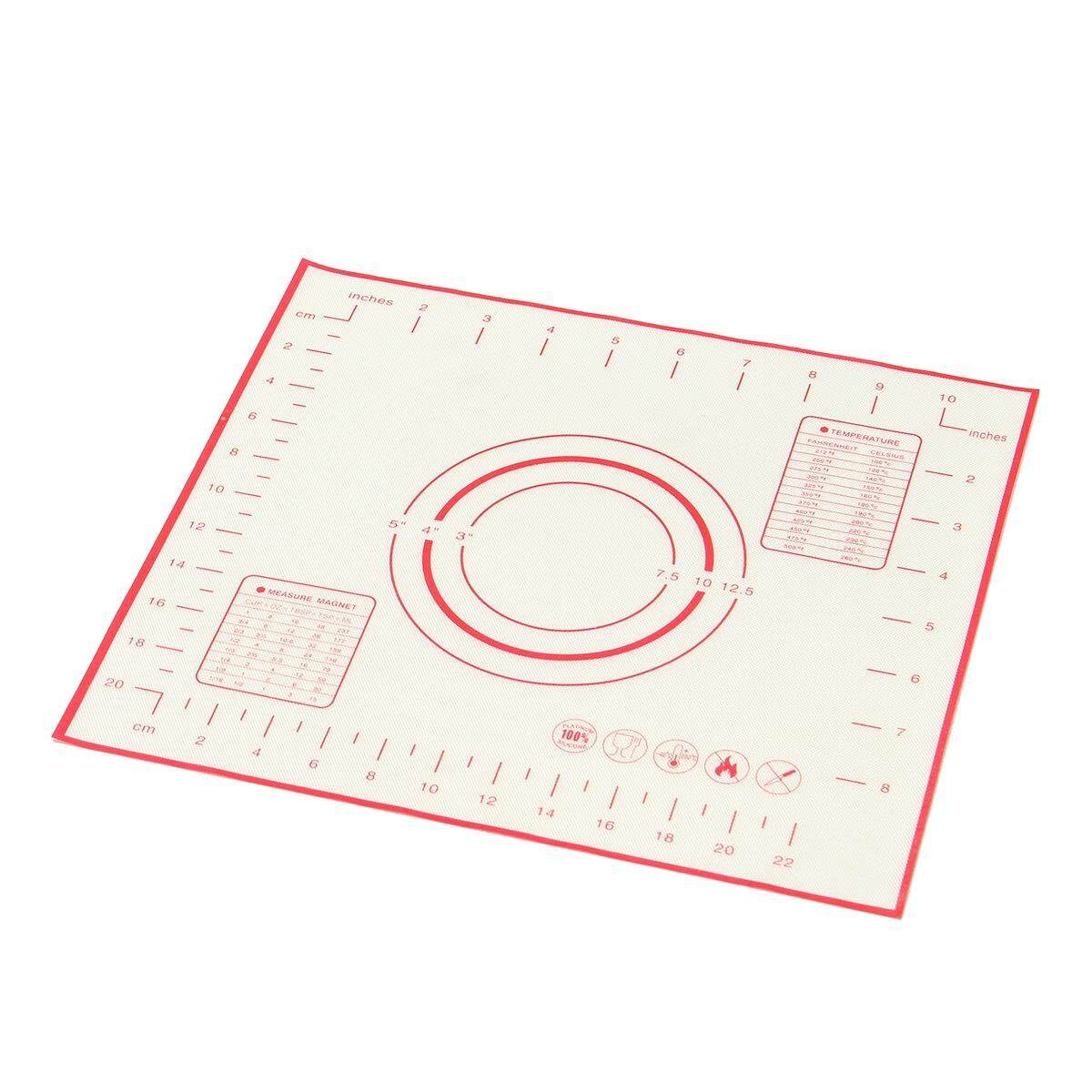 Silicone Cake Dough Pastry Fondant Rolling Mat Baking Pad Baker Tool UR 260 * 290mm Red
