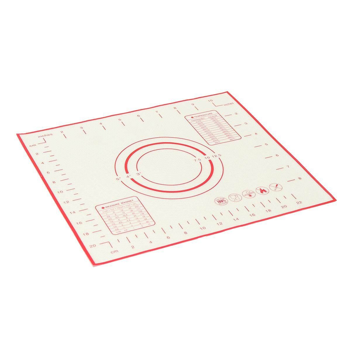 Silicone Cake Dough Pastry Fondant Rolling Mat Baking Pad Baker Tool UR 260 * 290mm Red