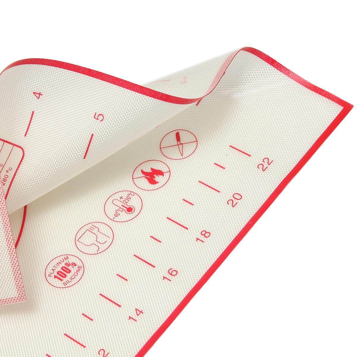 Silicone Cake Dough Pastry Fondant Rolling Mat Baking Pad Baker Tool UR 260 * 290mm Red