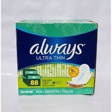 Ultra Thin Feminine Pads With Wings, Long/Super  88 Count
