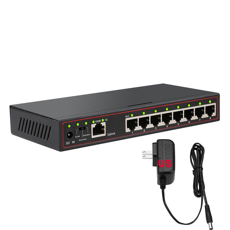 EU Plug 100M+1000Mbps 9 Port Switch Gigabit Switch Lan Inter