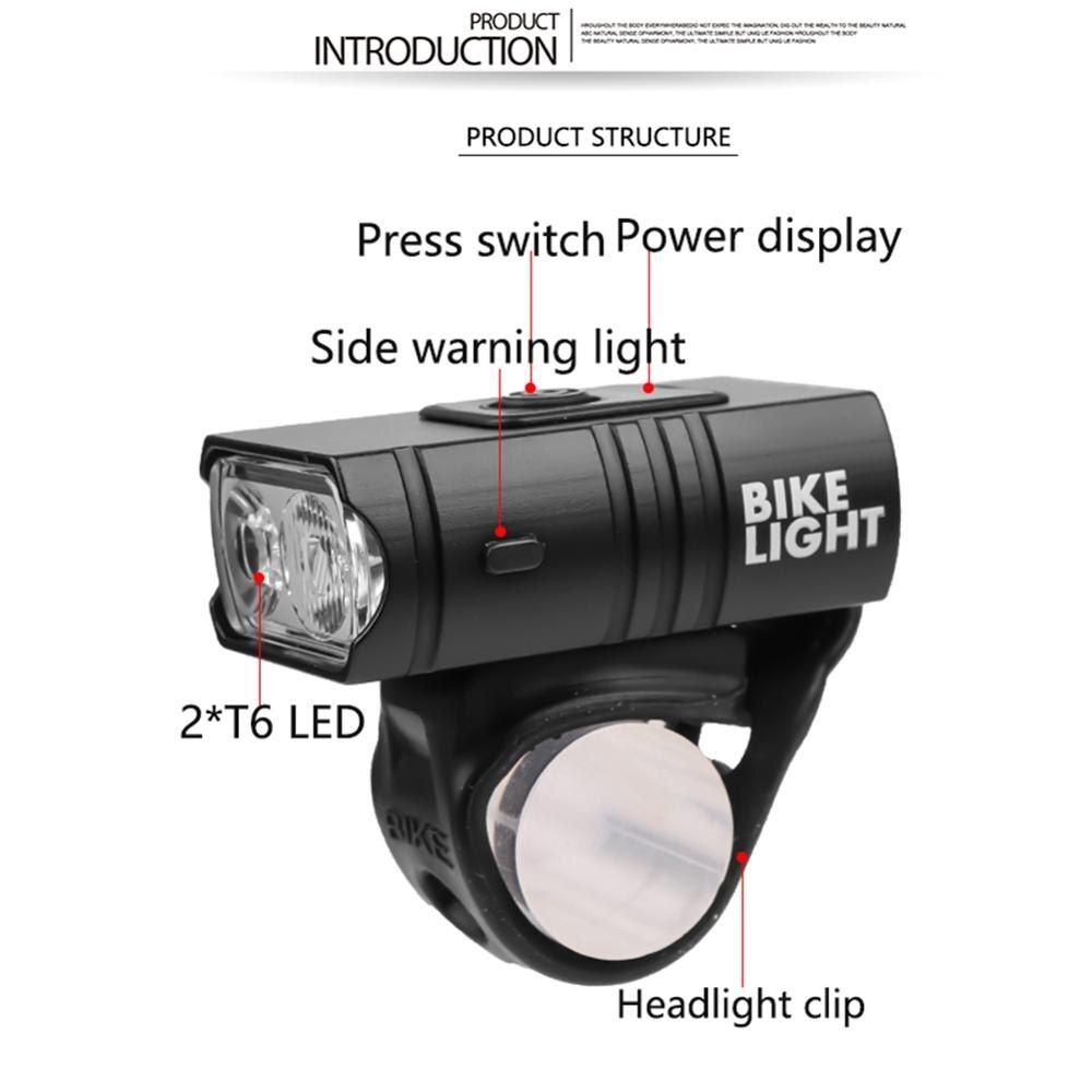 1000LM 2*T6 Strong Lamp USB Rechargeable Power Display