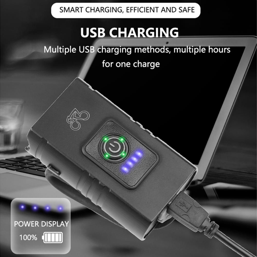 1000LM 2*T6 Strong Lamp USB Rechargeable Power Display