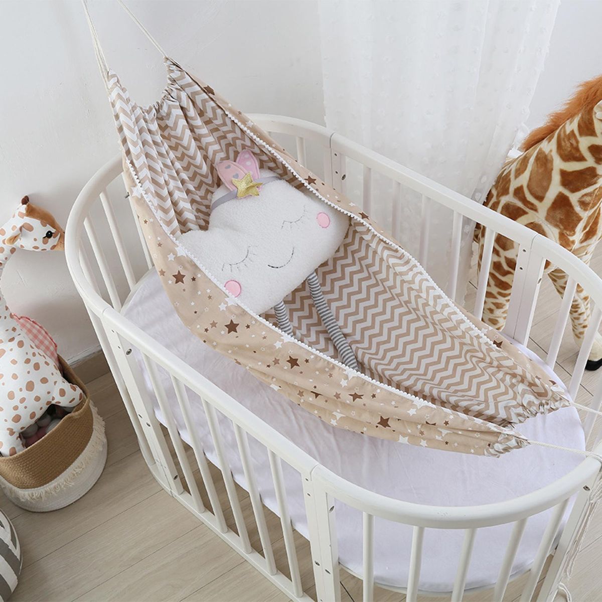 Detachable Portable Baby Hammock Crib Indoor Outdoor Khaki