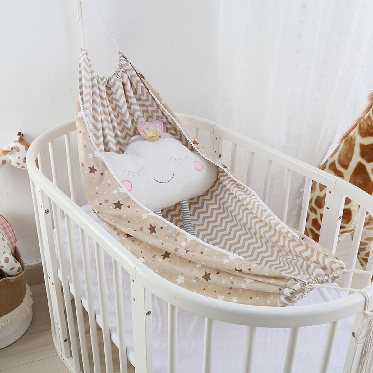 Detachable Portable Baby Hammock Crib Indoor Outdoor Khaki