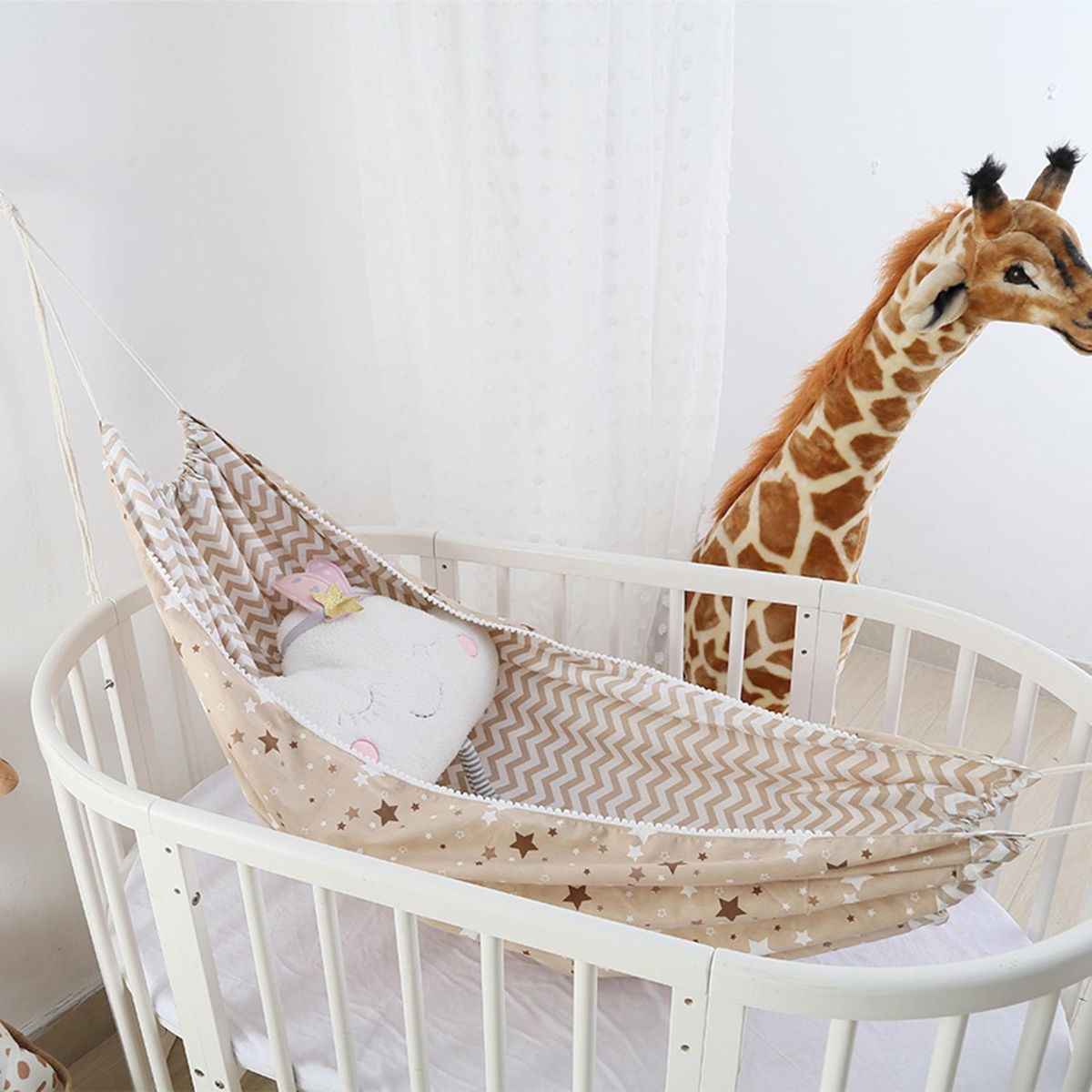 Detachable Portable Baby Hammock Crib Indoor Outdoor Khaki