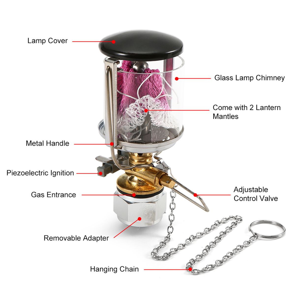 Mini Propane Lantern Single Mantle Gas Lamp Portable Gas