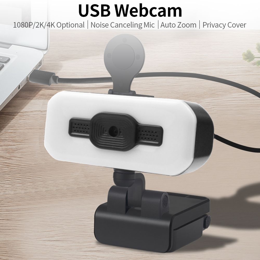 4K USB Webcam With Noise Canceling Omnidirectional Silicone