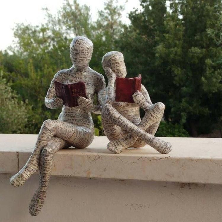 Cross-border new modern minimalist reading woman decoration sculpture porch decoration bookshelf decoration resin crafts Reader 07