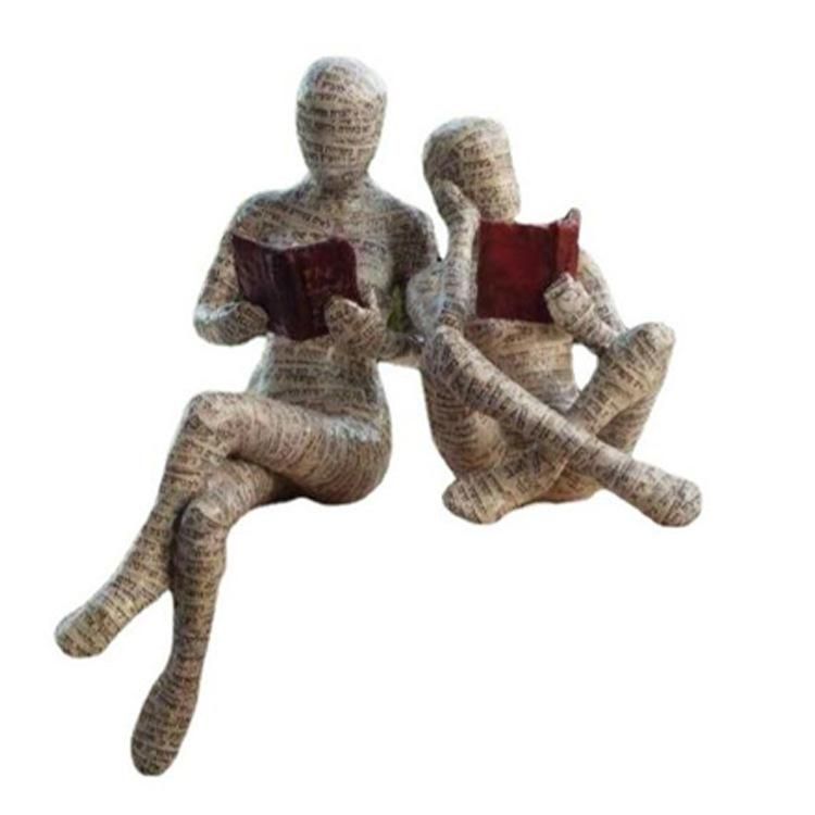 Cross-border new modern minimalist reading woman decoration sculpture porch decoration bookshelf decoration resin crafts Reader 07