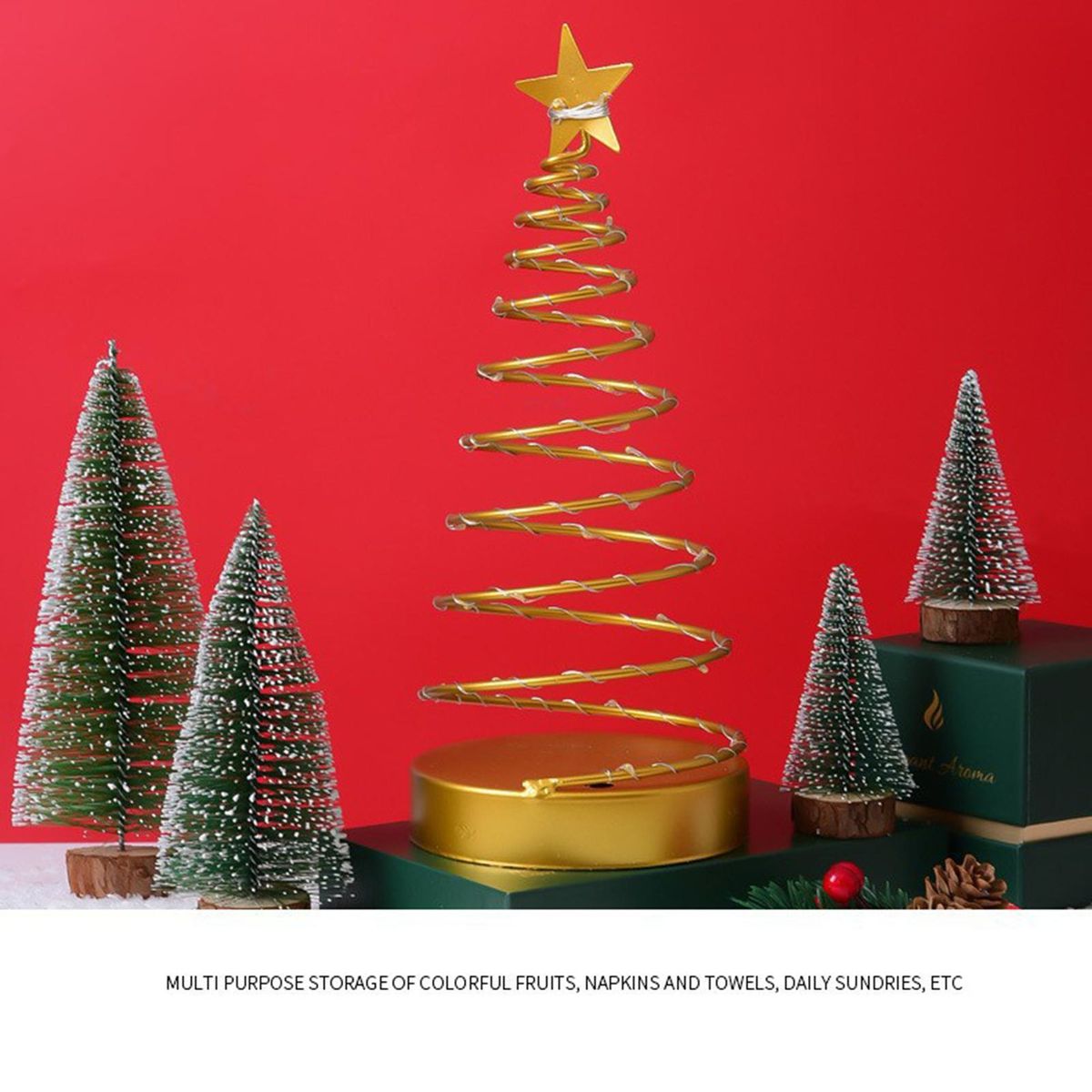 Iron Spiral Star Lamp Christmas Room Decoration Warm Night Light Small Lightweight Desktop Decoration