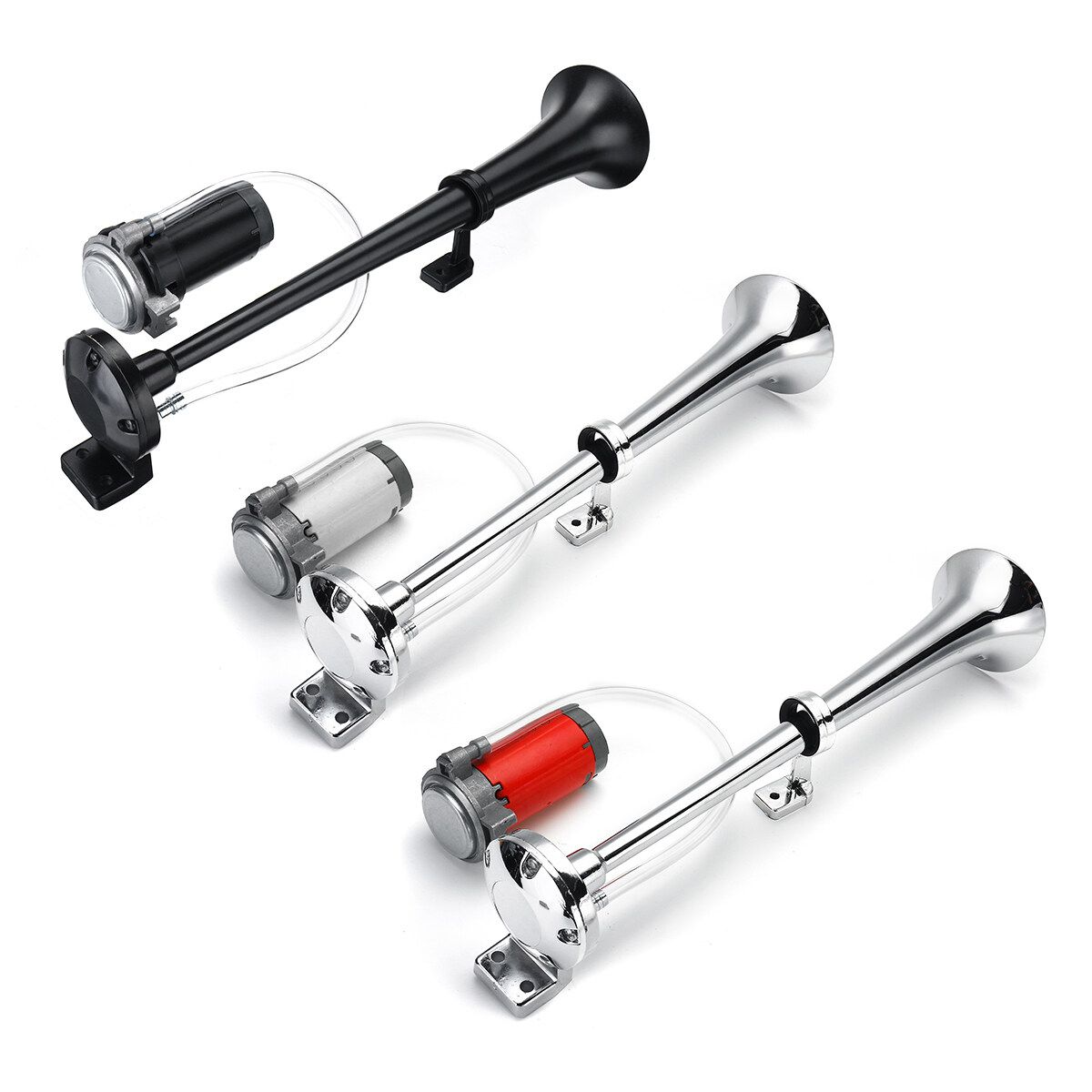 24V Car Air Horn 150DB Super Loud Horn Truck Train Horn Kit Black