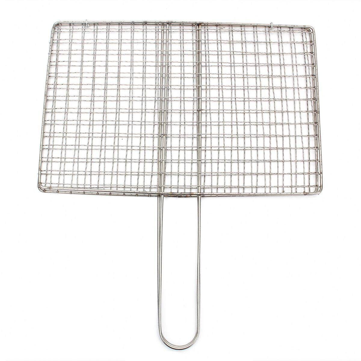 Stainless Steel BBQ Fish Meat Net Barbecue Grill Mesh Wire Clamp Outdoor Picnic
