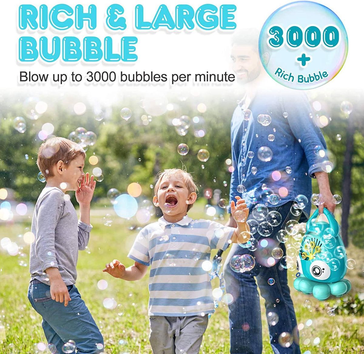 Octopus Automatic Bubble Machine, Portable Music Bubble