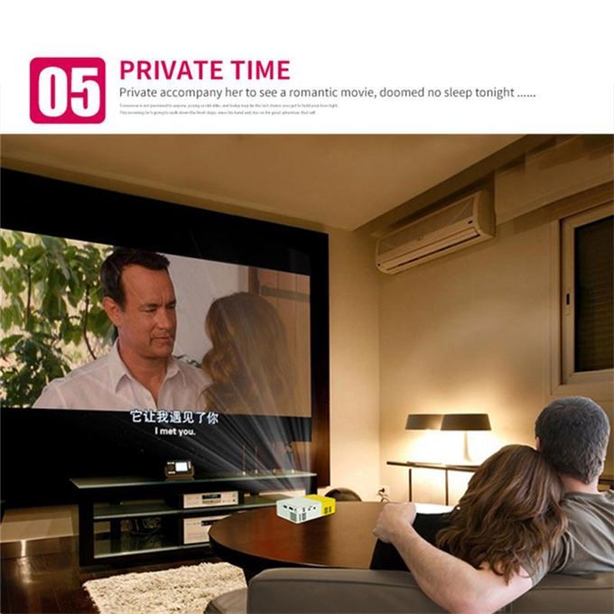 Max 120 "HD Large Screen TV Projector Supports 1080P HDMI USB Audio Home Media Video Player