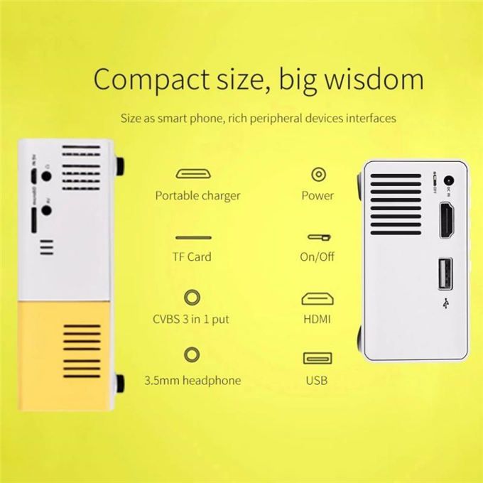 Max 120 "HD Large Screen TV Projector Supports 1080P HDMI USB Audio Home Media Video Player