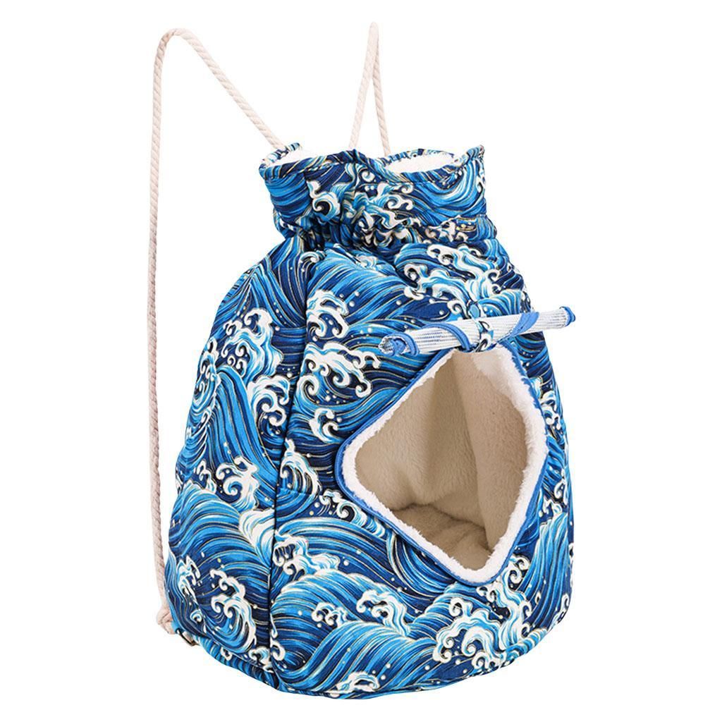 Hanging Chest Pack Cat Warm Sleeping Lucky Bag Outdoor Pet Blue