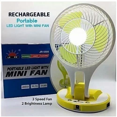 Rechargeable Mini Table Fan With Led Light