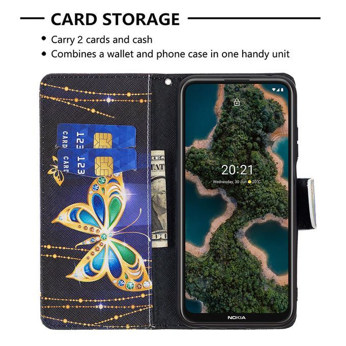 Nokia X20/X10 Case Butterfly Flip Cover LeatherWallet Case