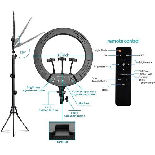 Selfie Ring Light - 18 Inch Ring Light With Tripod Stand