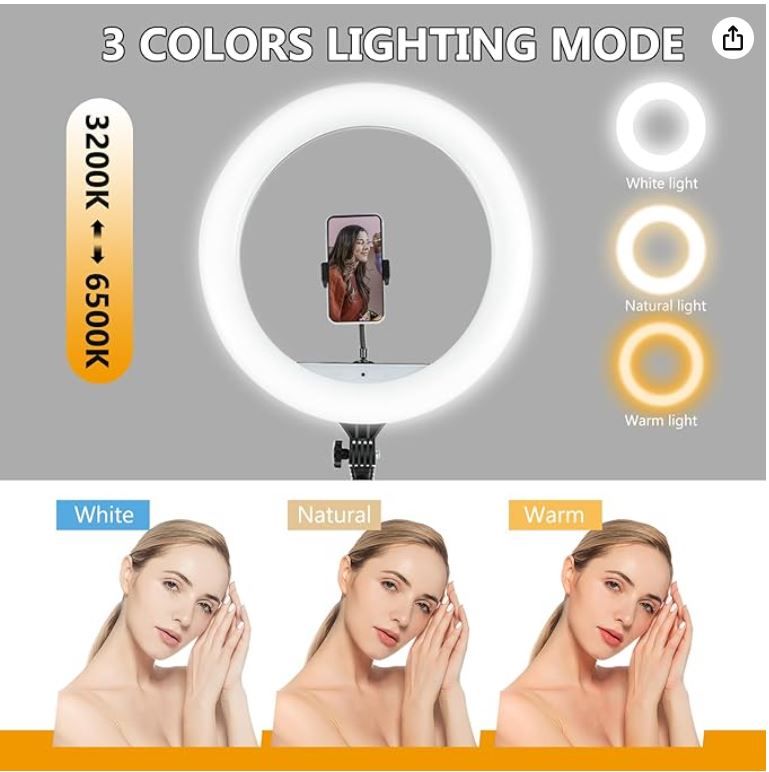 Selfie Ring Light - 18 Inch Ring Light With Tripod Stand