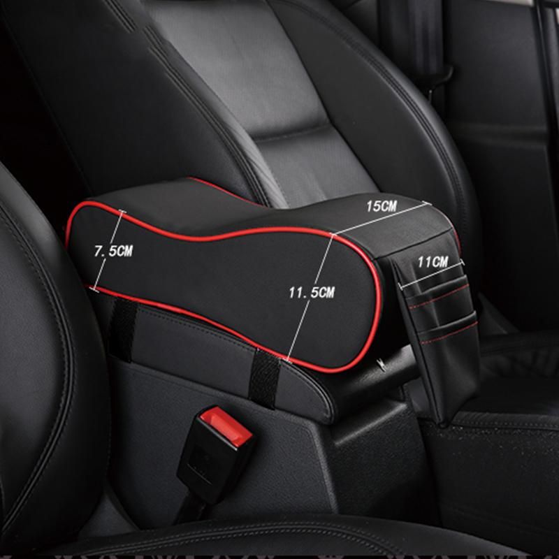 Car Armrest Cushion- Breathable Car Armrest Box Mat(Black +