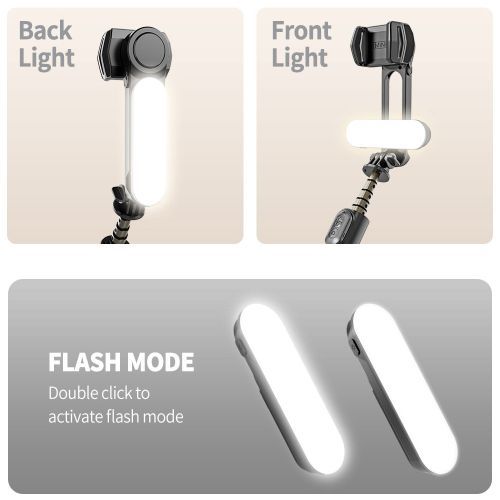 Phone Stabilizer Handheld Gimbal Stabilizer Selfie Stick With Stabilizer With Removable Fill Light Wireless Selfie Stick Tripod(#L09-Black)
