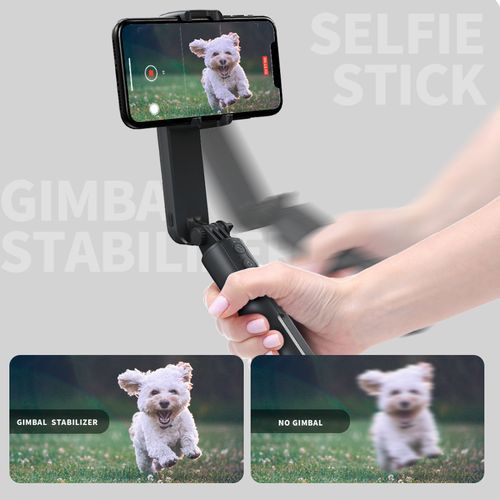 Phone Stabilizer Handheld Gimbal Stabilizer Selfie Stick With Stabilizer With Removable Fill Light Wireless Selfie Stick Tripod(#L09-Black)