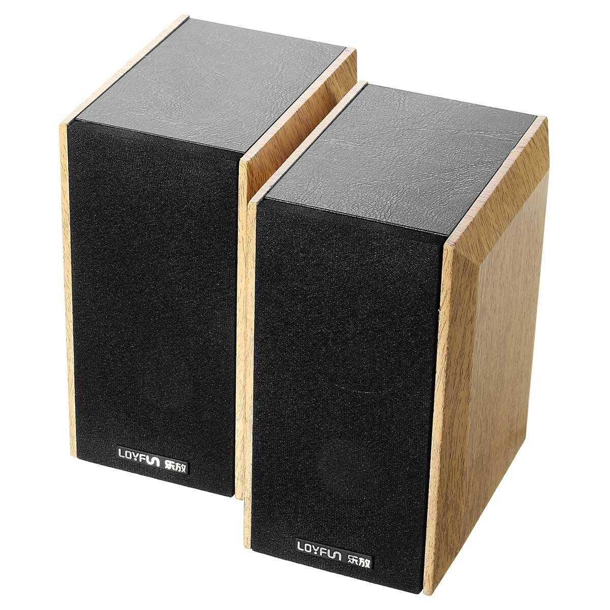 LOYFUN M50 High Sound Quality USB 2.0 Wooden Speakers Maple